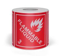 YIKIADA 500 PCS Hazard Class 3 DOT Flammable Liquids Placard 100 × 100 mm