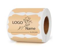 YIKIADA 500 PCS Khaki Thermal Labels 50 × 76 mm Vinyl Self-Adhesive Stickers Sticky Gift Printer Decals Vintage Removable Roll Decor Waterproof Name Tag for Wrap Thanks Card