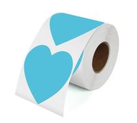 YIKIADA Blue Heart Thermal Stickers 76 mm Vinyl Love Shaped Label 500 PCS