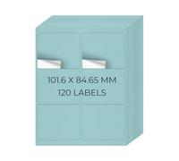 YIKIADA Blue Printable Address Labels 101.6 × 84.7 MM Self-Adhesive Vinyl Shipping Blank Stickers 6 Per Sheet Removable Mailing Decals for Inkjet Laser Printer 20 Sheets