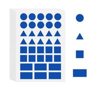 YIKIADA Blue Shaped Stickers Self-Adhesive Coloured Geometric Labels Triangles Circles Squares Rectangles Decals for School Office Shop 10 Sheets