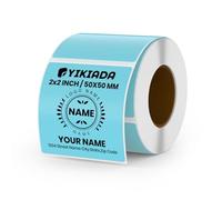 YIKIADA Blue Thermal Labels 50 × 50 mm Vinyl Printer Roll Stickers 500 PCS