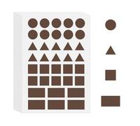 YIKIADA Brown Shaped Stickers Self-Adhesive Coloured Geometric Labels Triangles Circles Squares Rectangles Decals for School Office Shop 10 Sheets
