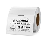 YIKIADA Clear Thermal Labels Vinyl 50 × 76 mm Self-Adhesive Rectangle Stickers Waterproof Printer Address Tags Roll Seal Decals for QR Code Envelope Office Retail Small Business 300 PCS
