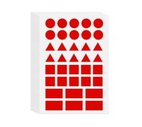 YIKIADA Colour Coding Labels 360 Pack Self Adhesive Geometric Circle Stickers Rectangle Shapes Square Triangle Decals for Office Classroom School Organisation Red