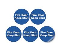 YIKIADA Fire Door Keep Shut Stickers 100 × 100 mm Vinyl Self-Adhesive Decals Fire Door Safety Removable Signs for Office Exit 5 Pack