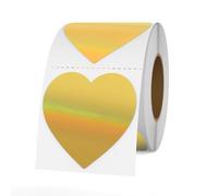 YIKIADA Gold Heart Thermal Stickers 50 mm Vinyl Love Shaped Label 200 PCS