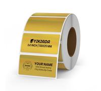 YIKIADA Gold Thermal Labels 25 × 50 mm Vinyl Self-Adhesive Rectangle Holographic Stickers Roll Waterproof Printer Decals Name Tag for QR Code DIY Small Business Address 200 PCS