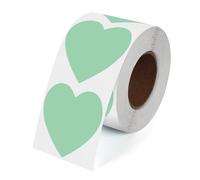 YIKIADA Green Heart Thermal Stickers 50 mm Vinyl Love Shaped Label 500 PCS