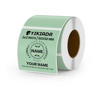 YIKIADA Green Thermal Labels 50 × 50 mm Vinyl Printer Roll Stickers 500 PCS