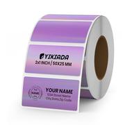 YIKIADA Holographic Thermal Labels Vinyl 25 × 50 MM Self-Adhesive Laser Direct Printable Address Stickers Roll Waterproof Printer Decals for QR Code DIY Name Tag 200 PCS Purple