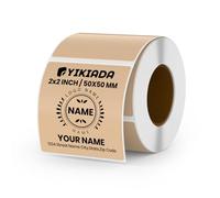 YIKIADA Khaki Thermal Labels 50 × 50 mm Vinyl Printer Roll Stickers 500 PCS