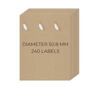 YIKIADA Kraft Printable Round Labels 12 Per Sheet Self-Adhesive Vinyl Address Stickers Removable 50.8 MM Mailing Circle Decals for Shipping Inkjet Laser Printer 20 Sheets