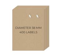 YIKIADA Kraft Printable Round Labels 38 MM Self-Adhesive Vinyl Address Stickers Removable 20 Per Sheet Mailing Circle Decals for Shipping Inkjet Laser Printer 20 Sheets