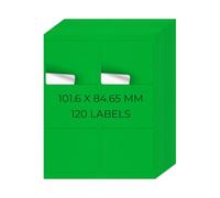 YIKIADA Neon Green Printable Address Labels 101.6 × 84.7 MM Self-Adhesive Vinyl Shipping Blank Stickers 6 Per Sheet Removable Mailing Decals for Inkjet Laser Printer 20 Sheets
