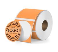 YIKIADA Orange Thermal Labels 30 MM Circle Vinyl Waterproof Stickers Self-Adhesive Round Decals Compatible with M110/M220 Pack of 300