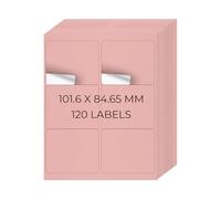 YIKIADA Pink Printable Address Labels 101.6 × 84.7 MM Self-Adhesive Vinyl Shipping Blank Stickers 6 Per Sheet Removable Mailing Decals for Inkjet Laser Printer 20 Sheets