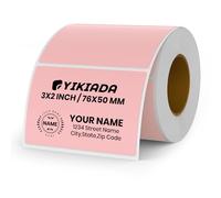 YIKIADA Pink Thermal Labels 76 × 50 mm Vinyl Printer Roll Stickers 500 PCS