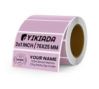 YIKIADA Purple Thermal Labels 76 × 25 mm Vinyl Printer Roll Sticker 500 PCS