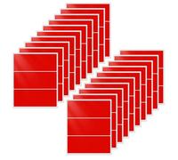 YIKIADA Red Rectangular Labels Sticky 102 × 50 mm Vinyl Colour Coded Stickers Self-Adhesive Waterproof Name Tags for Office School Home 60 Pieces