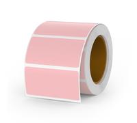 YIKIADA Thermal Labels Pink Vinyl 25 × 50 mm Self-Adhesive Rectangular Stickers Roll Waterproof Printer Decals Name Tags for QR Code DIY Office Address Pack of 500