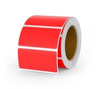 YIKIADA Thermal Labels Red Vinyl 25 × 50 mm Self-Adhesive Rectangular Stickers Roll Waterproof Printer Decals Name Tags for QR Code DIY Office Address Pack of 500