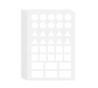YIKIADA White Geometric Shapes Stickers for Children Self-Adhesive - Triangle, Circle, Square, Rectangle Small Labels, Waterproof, Pack of 360