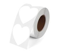 YIKIADA White Heart Thermal Stickers 50 mm Vinyl Love Shaped Label 500 PCS