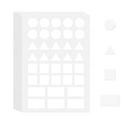 YIKIADA White Shaped Stickers Self-Adhesive Coloured Geometric Labels Triangles Circles Squares Rectangles Decals for School Office Shop 10 Sheets
