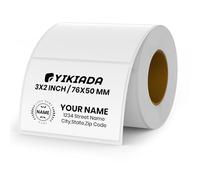 YIKIADA White Thermal Labels 76 × 50 mm Vinyl Printer Roll Stickers 500 PCS