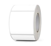 YIKIADA White Thermal Labels Vinyl 50 × 50 mm Direct Self-Adhesive Square Stickers Roll Waterproof Printer Decals Name Tag for QR Code DIY Office Address Pack of 500