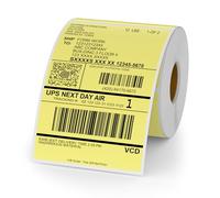 YIKIADA Yellow Thermal Labels 4 × 6 Inch Vinyl Printer Roll Sticker 250 PCS
