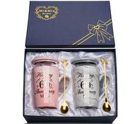 YIKILYLIFE 60th Wedding Anniversary GIF-ts, Diamond Wedding Anniversary GIF-ts, 2PCS Happy 60th Anniversar-y Gift Mr Mrs Gifts Diamond Anniversar-y Gifts for Couples Parents, Marble Ceramic Cups 14oz