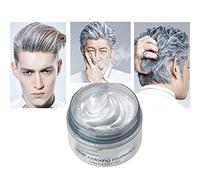 YiKiMira Temporary Silver Gray Hair Wax Instant Hairstyle Dye Styling Cream Mud Hair Pomades for Party, Cosplay, Nightclub, Masquerade, Halloween (silver grey)