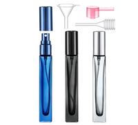 Yikimyfo Glass Cologne Travel Bottle, 3 Pcs 10ml/0.34oz Refillable Empty Atomizer Spray Bottles Fine Mist Perfume Atomizer Leakproof Travel Size Perfume Refill Bottle with Tool