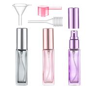 Yikimyfo Glass Refillable Perfume Bottle, 3 Pcs 9ML/0.3oz Travel Perfume Atomizer Fine Mist Spray Bottles Small Cologne Sprayer Leak-proof Perfume Bottles Empty Perfume Container with Tool