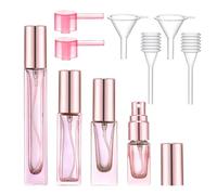 Yikimyfo Perfume Atomizer Bottle Refillable, 4 Pcs(3ml+5ml+9ml+10ml) Travel Size Glass Perfume Bottle Fine Mist Empty Perfume Spray Bottles Cologne Bottle Mini Perfume Refillable Bottle