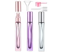 Yikimyfo Perfume Bottles Empty Refillable, 3 Pcs 10ml/0.34oz Travel Size Spray Bottle Portabe Glass Perfume Bottle Fine Mist Atomizer Leak-proof Fragrance Bottle