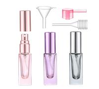 Yikimyfo Travel Perfume Atomizer Refillable, 3 Pcs 5ML/0.17oz Mini Spray Bottles Fine Mist Cologne Travel Bottle Glass Perfume Bottles Empty Travel Size Perfume Refill Bottle