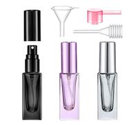 Yikimyfo Travel Perfume Atomizer Refillable, 3 Pcs 5ML/0.17oz Mini Spray Bottles Fine Mist Cologne Travel Bottle Glass Perfume Bottles Empty Travel Size Perfume Refill Bottle
