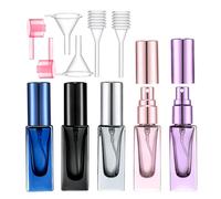 Yikimyfo Travel Perfume Atomizer Refillable, 5 Pcs 5ML/0.17oz Mini Spray Bottles Fine Mist Cologne Travel Bottle Glass Perfume Bottles Empty Travel Size Perfume Refill Bottle