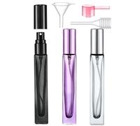 Yikimyfo Travel Perfume Bottle Refillable, 3 Pcs 10ml/0.34oz Fine Mist Glass Perfume Spray Bottles Empty Leak-proof Cologne Spray Bottle Mini Perfume Atomizer with Tool