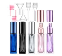 Yikimyfo Travel Perfume Bottle Refillable, 5 Pcs 9ML/0.3oz Fine Mist Glass Perfume Spray Bottles Empty Leak-proof Cologne Spray Bottle Mini Perfume Atomizer with Tool
