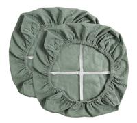 Yikko Chair Seat Covers, High-Density Check Jacquard Ekedalen Seat Covers for Dining Kitchen Restaurant Banquet, Stretch Removable Washable Chair Seat Cushion Protector (2, Green)