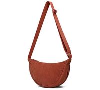 YIKOEE Crescent Bag for Women Men Small Sling Crossbody Bag with Half Moon Shape, Orange-corduroy, S