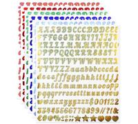 YIKTUNQ 1200 Pieces Letter Stickers, 6 Sheets 0.5 Inch Waterproof Letter Number Stickers, Stick On Alphabet Sticker Letters Decals for Scrapbook Name Tag Graduation Cap Water Bottle - Multicolor