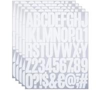YIKTUNQ 5 Sheets 2 inch Letter Stickers 250 Pieces Letter Number Stickers, Waterproof Letters Numbers Sticker Self-Adhesive Alphabet Letters Sticker Decals for Bike Notice Board Truck - White