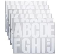 YIKTUNQ 6 Sheet 4 Inch Letter Stickers, Large Self Adhesive Letter Stickers Vinyl Weatherproof Capital Letters Sticker Letters Decals for Mailbox Poster Address Car Yacht Garage Warehouse - White