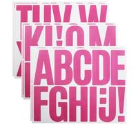 YIKTUNQ 6 Sheets Large Letter Stickers, 3 Inch Stick On Alphabet Sticker Letters Decals, Outdoor Waterproof Letter Stickers for Mailbox Garbage Car Windows Door Garden - Pink