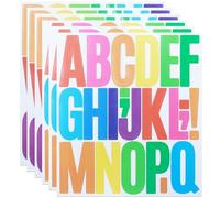 YIKTUNQ 6 Sheets Large Letter Stickers, 3 Inch Stick On Alphabet Sticker Letters Decals, Outdoor Waterproof Letter Stickers for Mailbox Garbage Car Windows Door Garden - Colorful